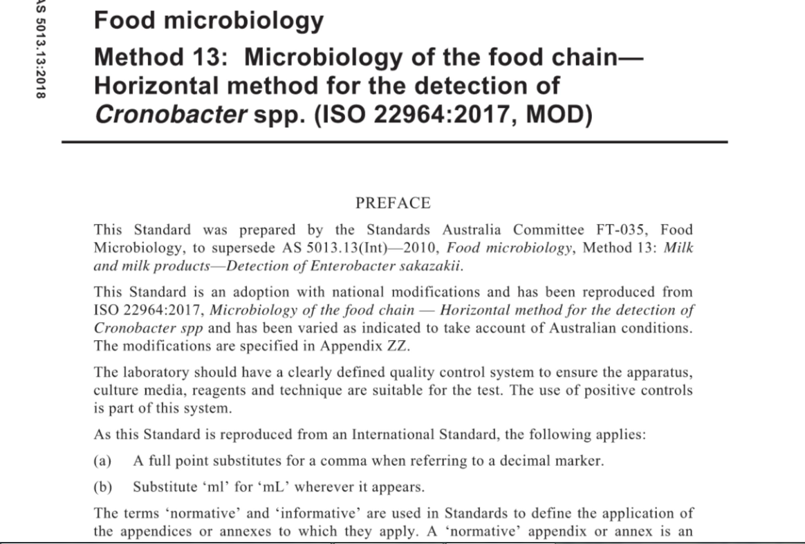 As 5013132018 Food Microbiology Method 13 Microbiology Of The Food