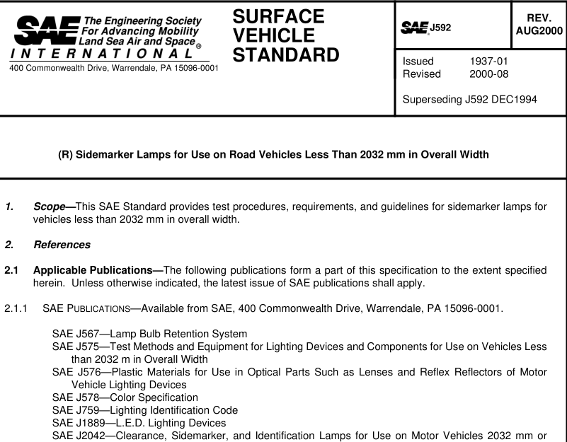 SAE J592-2000 pdf download - Free Standards Download